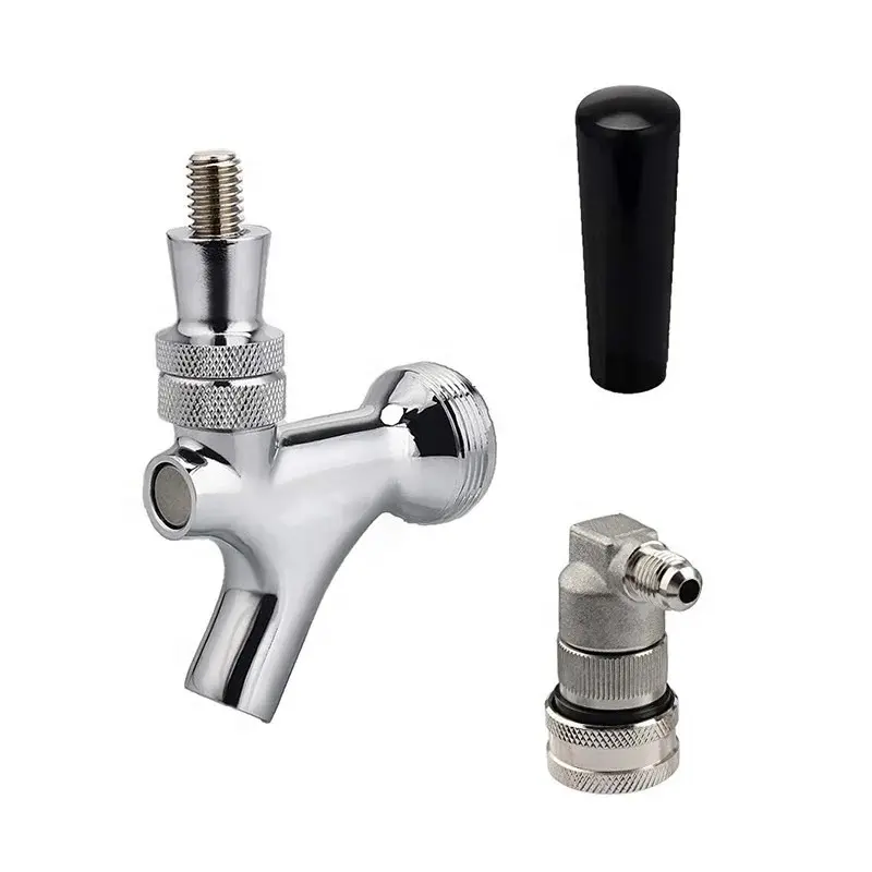 Bar Drink Stainless Steel Brass Chrome Plated Draft Keg Coupler Beer Faucet Tap With Ball Lock Disconnect