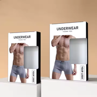 Almacenamiento de calcetines ecológicos para hombre, diseño de carpeta plegable de PVC en relieve transparente para regalo de embalaje de ropa interior