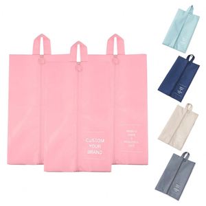 <b>Waterproof</b> Foldable Travel Shoe Bag Polyester Fabric Large Capacity Zipper Closure Portable Shoe Storage <b>Pouch</b> - Product Image 1