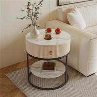 Nouvelle Table d'Appoint Rétractable en Pierre Frittée Moderne 2026 – Table Basse Minimaliste de Luxe pour Canapé, Salon et Mobilier de Maison