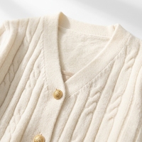 Neue Modische Lässige Gehäkelte Herbst-Damen-Strickjacke mit V-Ausschnitt, Einfarbig, Weiten Ärmeln, Dehnbar, Atmungsaktiv und Umweltfreundlich