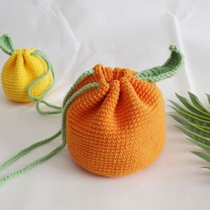 Original Ugly Orange Closure Bag Pure Handmade Wool Knitted Coin <b>Purse</b> Fresh & <b>Cute</b> Custom Fashion Accessory by Handmade Team - Product Image 2