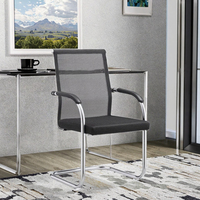 Fauteuil de bureau exécutif moderne et confortable avec dossier en maille, base chromée, idéal pour le télétravail et les étudiants - Noir