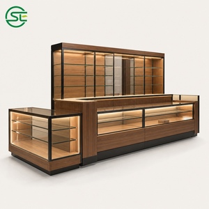 Meubles de kiosque personnalisés pour centre commercial de beauté, vitrine en MDF et verre, présentoirs de cosmétiques pour centre commercial, kiosque de maquillage de marque célèbre - Product Image 1