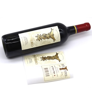 Tùy Chỉnh Chết Cắt 3D Nổi Lá Vàng Kết Cấu Giấy Nhãn Rượu Sâm Banh Nhãn Nhãn Rượu Vang Đỏ In Ấn Nhãn - Product Image 4