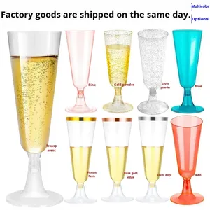 Flûtes à <span class=keywords><strong>champagne</strong></span> jetables en plastique pour cocktail, verres à vin pour mariage, anniversaire, Nouvel An, Noël - Product Image 3