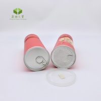 Boîtes en aluminium composite de qualité alimentaire avec couvercle métallique personnalisé pour l'emballage de chips, boîtes en papier avec couvercle à secoueur