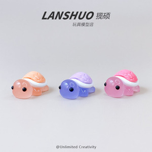 Lanshuo - Juego de Joyería DIY de Resina con Forma de Tortuga de Dibujos Animados, Miniatura que Brilla en la Oscuridad, Decoración para el Hogar, Manualidades de Plástico con Forma de Animal - Product Image 3