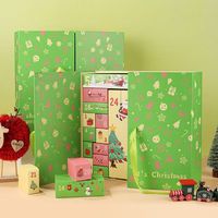 Calendrier de l'avent en papier cartonné de luxe personnalisé emballage vide de cadeau cosmétique de beauté avec chaussettes compte à rebours pour boîte de Noël