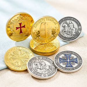 Monedas Coleccionables de Aleación de Zinc Fundido a Presión en 3D, Grabadas en Oro, Estilo Antiguo, con Cruz Sagrada Católica, Inspiradas en la <span class=keywords><strong>Fe</strong></span> Cristiana - Product Image 1