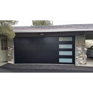 <span class=keywords><strong>Puerta</strong></span> de garaje eléctrica con panel <span class=keywords><strong>plano</strong></span> de aleación de aluminio, ventana de perspectiva abierta, rellena y espumosa, fabricante - Product Image 1