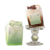Neue Kuchenförmige Moderne Umweltfreundliche Sojawachs-Glaskerze Aromatherapie Rauchfreie Duftkerze Geburtstag Hochzeit Feiertagsgeschenke-Groß
