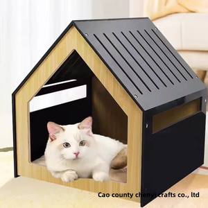 עץ מלא יוקרה כלוב לחיות מחמד כלוב גדול חתול וציפור קן מאוורר ונשימה לכל ארבע העונות בתי חתול נייטרלי - Product Image 6