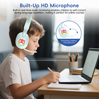 Auriculares Inalámbricos LOBKIN con Orejas de Gato para Niños, Auriculares con Luz Intermitente, Auriculares con Música Estéreo para Niños y Niñas, Regalo