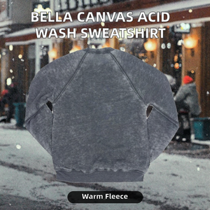 เสื้อสเวตเชิ้ตคอกลมผ้าฟลีซสำหรับฤดูหนาวแบบยูนิเซ็กซ์ พิมพ์ลายดิจิตอลล้างสีแบบแอซิดวอช ลายนูน ขายส่งจำนวนมาก - Product Image 2