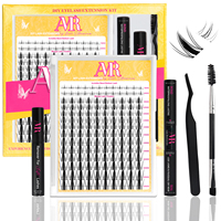 Kit d'Extensions de Cils en Segments « Cluster Lashes » C CC D DD Mix Curl en Soie à Faire Soi-Même