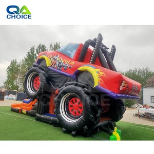 Château gonflable géant Monster Truck personnalisé avec toboggan, pour sauter et faire du saut à l'élastique - Product Image 3