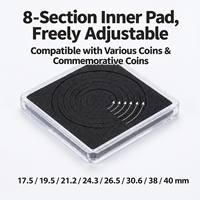 Boîte carrée en plastique transparent pour ranger les pièces de monnaie, boîte de présentation pour médailles commémoratives, boîte cadeau souvenir pour collection de pièces de monnaie et badges