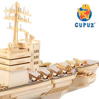 Kits de construction 3D en carton de porte-avions, jouets éducatifs de navires de guerre à monter soi-même, modèles à assembler, artisanat en papier, puzzles de loisirs
