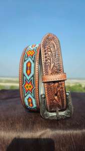 Accesorios de moda occidental hechos a mano cinturón de cuero con hebilla vintage - Product Image 3