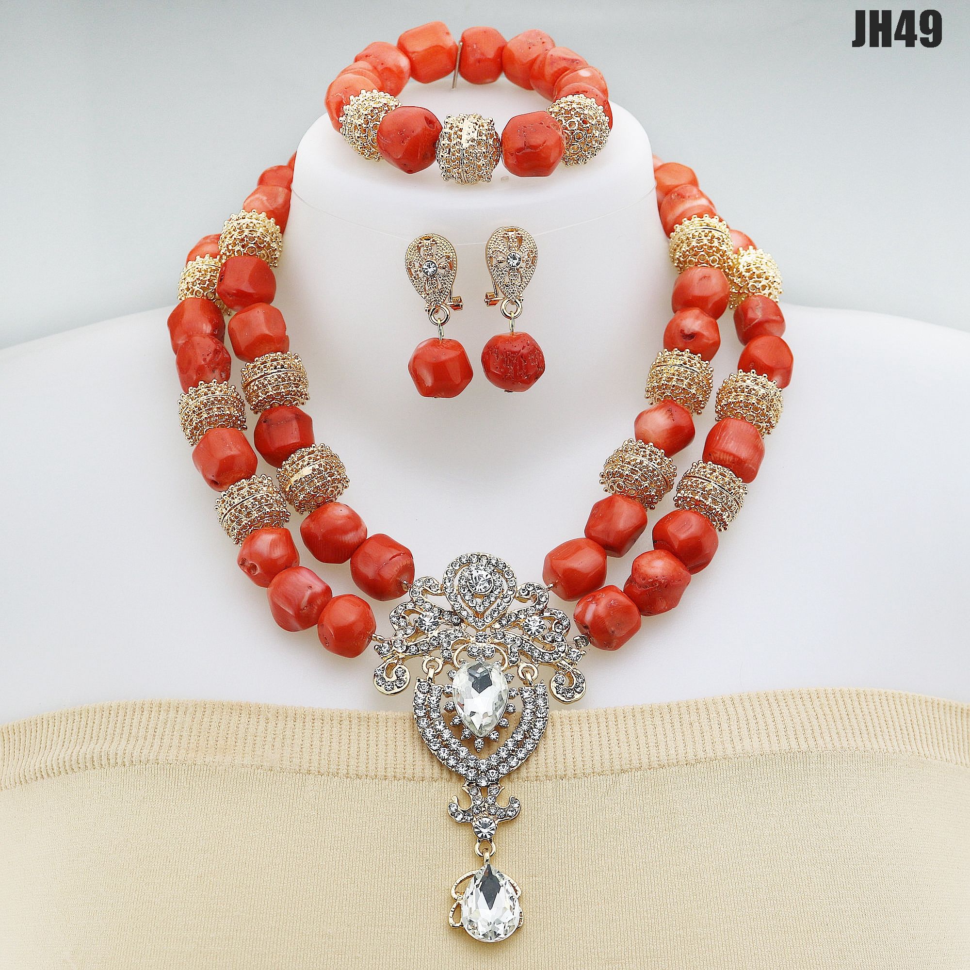 New Manek Beads Necklace Set Designs Supoo African Coral Beads