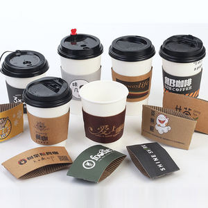Großhandel Pappe Pappbecher Tee Getränk Pappbecher Hüllen Kraft Takeaway Kaffeetasse Hüllen - Product Image 2