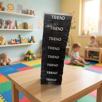Jeu de Tour de Blocs en Bois Personnalisable avec Logo – Jeu Classique d'Empilage Montessori – Jouets Éducatifs pour Enfants, Adultes et Faveurs de Fête en Famille