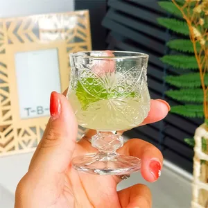 60ml Wholesale Factory Creative Design Home Light Luxury Drinking Glassware Handmade Small Glass Goblet Cups