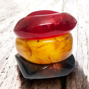 MN Exports Vintage Resin Islam Round Bangle Stack <b>Red</b> Amber Black Unisex Fashion Gift <b>Bracelets</b> - Product Image 1