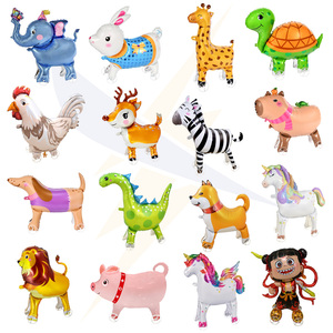 Bóng bay động vật phát sáng LED tùy chỉnh, an toàn cho trẻ em, có thể tái sử dụng, làm bằng giấy bạc nhôm, phụ kiện tiệc sinh nhật có bánh xe - Product Image 1