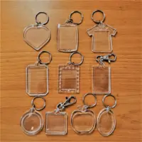 Wholesale Neworiental Blank Acrylic keychain , picture insert plastic photo frame key chain