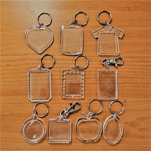 Wholesale Neworiental Blank Acrylic keychain , picture insert plastic photo frame key chain