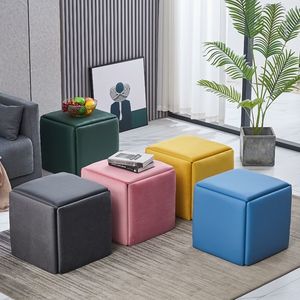 Pouf de rangement moderne 5 en 1 en similicuir pliable avec roulettes universelles pour salon, salle à manger, bureau - Product Image 2