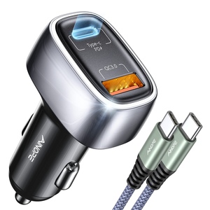 LISEN Dual <span class=keywords><strong>Port</strong></span> PD QC 3,0 Cargador de coche Carga rápida 54W Adaptador de corriente de coche tipo C de alta potencia para Galaxy S22 S21 iPad Pro - Product Image 1