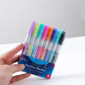 12 couleurs, marqueurs scintillants à double ligne, pour dessin et bricolage - Product Image 6