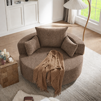 Canapé-baril d'appoint en chenille à deux places pivotant à 360° avec coussins amovibles, design américain moderne, pour appartement, hôtel, villa