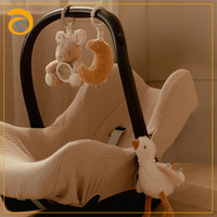 Arche de jeu pour poussette avec jouets en peluche Lapin, Lune, Oie, barre d'activités pour siège auto bébé, accessoire de voyage pour bébé