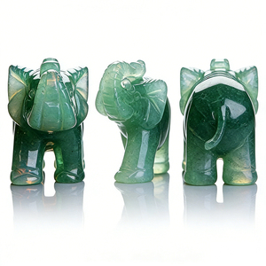 Figurine d'éléphant sculptée à la main, <span class=keywords><strong>statuette</strong></span> en cristal, pierre précieuse gravée, ornement de guérison Reiki pour la décoration de la maison et cadeau de bureau - Product Image 2