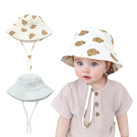 Gorro de algodón orgánico 100% para niñas, bonito gorro para niños con corbata de cuerda