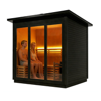 Cabine de sauna traditionnelle extérieure sur mesure en bois massif canadien avec poêle à bois