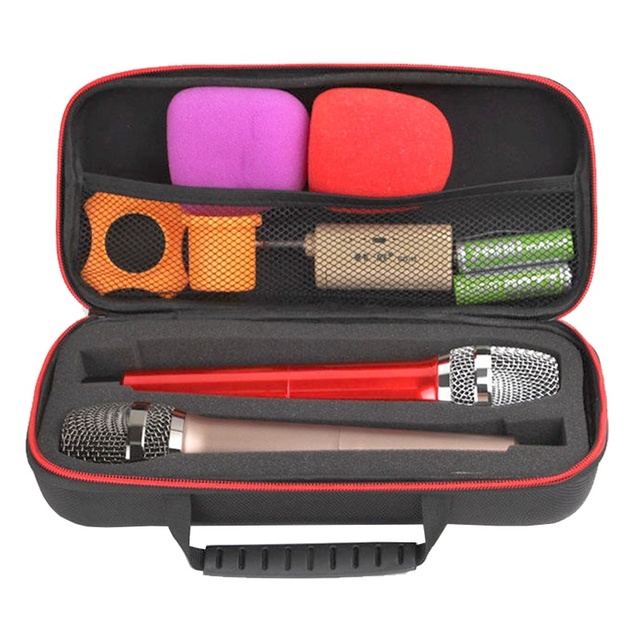 SIYOUCASE  Soft Foam Protective Handheld Wireless Microphone Carry case Eva Shell Storage case for Microphone Accessories