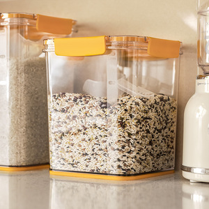 <b>Kitchen</b> Airtight <b>Storage</b> <b>Jar</b> Rectangle Clip-On Lid Food Grade Grain Noodle Rice Container 4L 5L 6L Household Use - Product Image 3