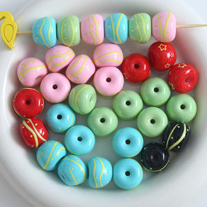 Nouvelle série de perles en vrac colorées pomme tridimensionnelle perles en vrac à la main colliers à faire soi-même Bracelet bijoux perles - Product Image 1