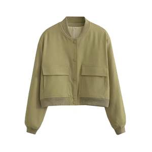 Abrigo de Mujer de Manga Larga con Cuello Redondo y Bolsillos Grandes en Color Sólido, Nuevo para Verano - Product Image 6