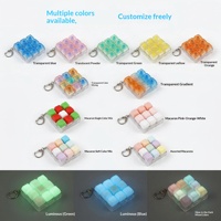 Porte-clés clavier mécanique anti-stress à neuf boutons lumineux, clés en plastique illuminées pour la relaxation