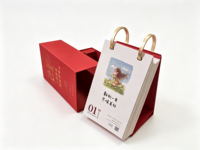 Calendrier de bureau Premium 2026 Année du Cheval, coffret cadeau de luxe personnalisé, estampage à chaud doré, calendrier sur support avec anneaux métalliques
