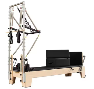 Reformer Pilates en bois personnalisé pour club de yoga et fitness avec tour demi-<span class=keywords><strong>trapeze</strong></span>, <span class=keywords><strong>machine</strong></span> de Pilates pour studio - Product Image 2