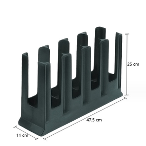 Giá để cốc nhựa cao cấp, chất liệu nhựa, dùng để đựng cốc trà sữa, cà phê, giấy, dùng một lần, kiểu lưới 4 ngăn, màu đen - Product Image 2