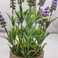 Tanaman Lavender buatan, cocok untuk dekorasi perlengkapan pernikahan di meja dekorasi rumah dalam pot keramik