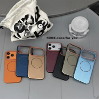 Coque de téléphone magnétique antichoc en métal mat avec support d'objectif coloré pour iPhone 18 Pro Max 17 16 15 14 Pro 13 Pro Max, fine et rigide
